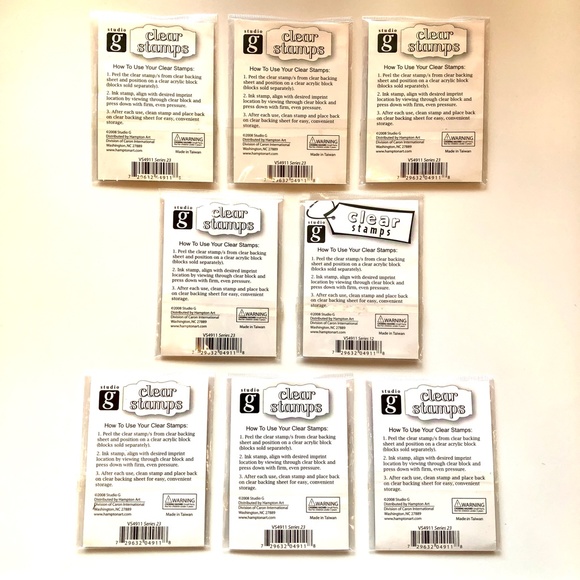 STUDIO G Alphabet Clear Acrylic Cling Rubber Stamps Set of 8 (61 Pc) RARE, NEW! - Picture 8 of 12